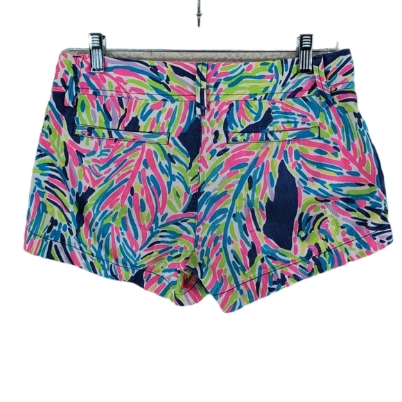 Lilly Pulitzer Walsh Shorts Womens 0 30x3 Palm Reader Pink Blue White Multi - Picture 5 of 13
